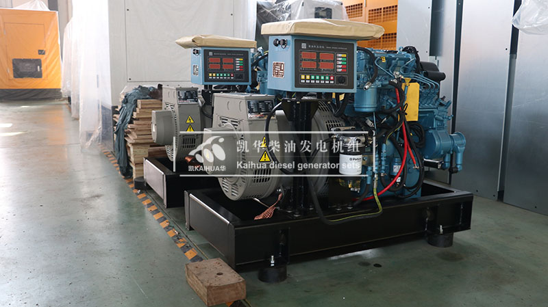 濟寧兩臺進口帕金斯船用柴油發電機組發貨